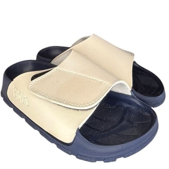 Women Birkenstocks Birki Samoa Leather Slip-On Slide Sandal Size 4 Beige - Picture 3 of 7